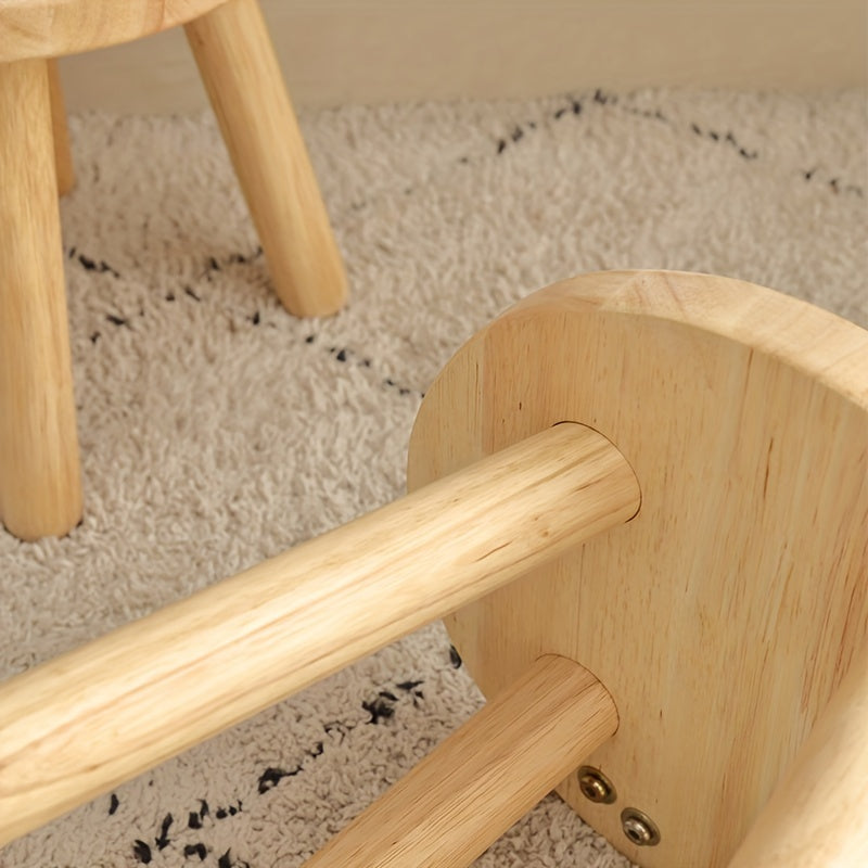 Rabbit Ears Wooden Stool Solid Rubberwood Modern Animal Design Child Chair
