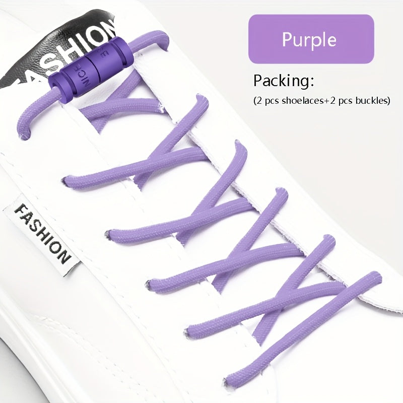 Unisex Elastic Shoe Laces with Buckles for Sports & Casual Shoes
