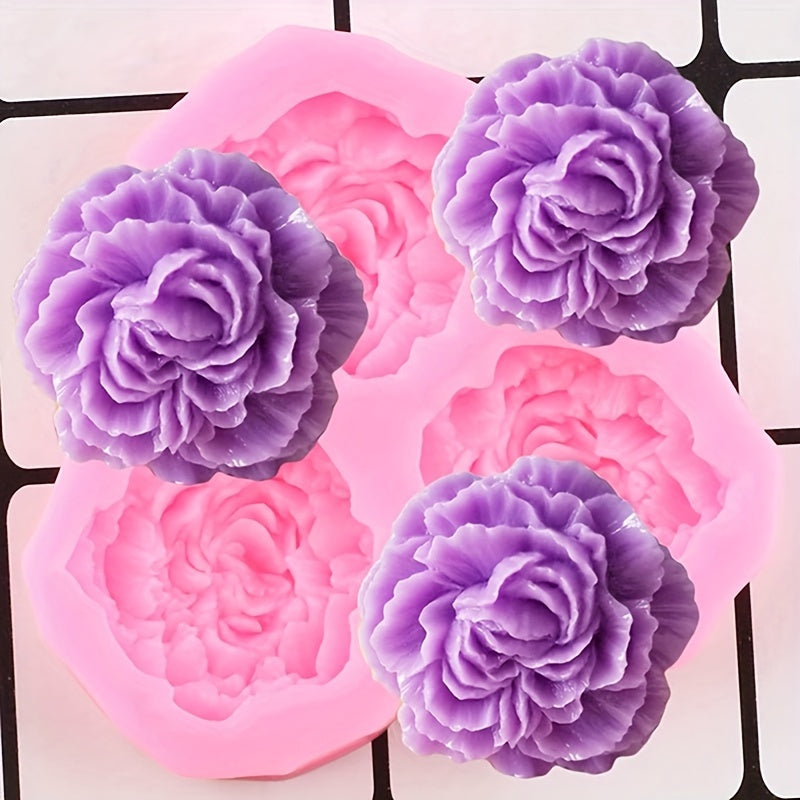 Silicone Flower Mold Set for 3D Peony Designs for Resin, Cake, and Chocolate Crafting