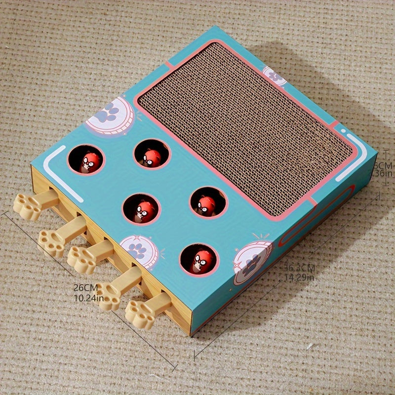 Interactive Cardboard Cat Toy with Multi-Function Play and Exercise