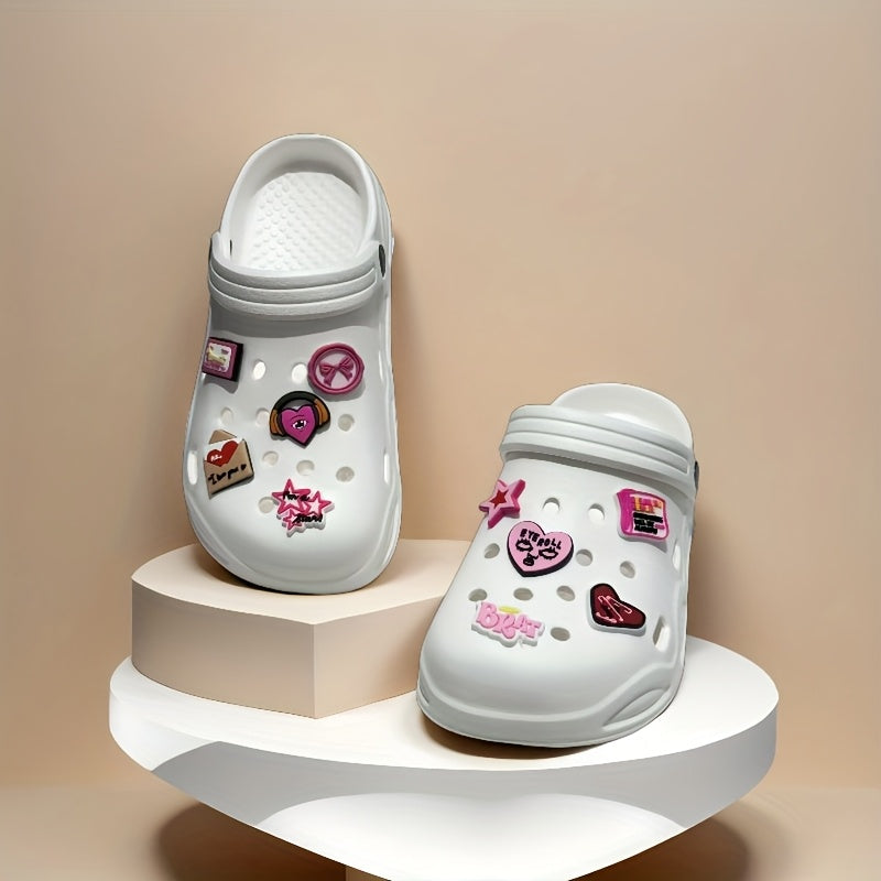 Women's Stylish Pink Decorated Hollow Shoes Casual Wear Accessories