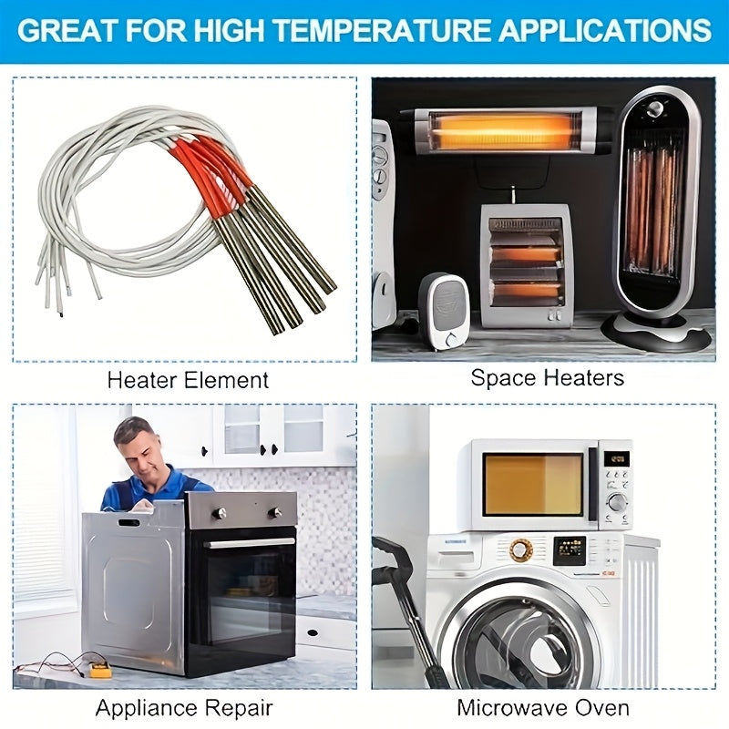 18 Gauge Yuqori Haroratli Sim 5.0 metr, ekstremal haroratlarda foydalanish uchun (-76°F dan 932°F gacha / -60°C dan 500°C gacha). Nikel mis konstruktsiyasi bilan Ikki qavatli Mica lenta Fiberglas izolyatsiyasi bilan