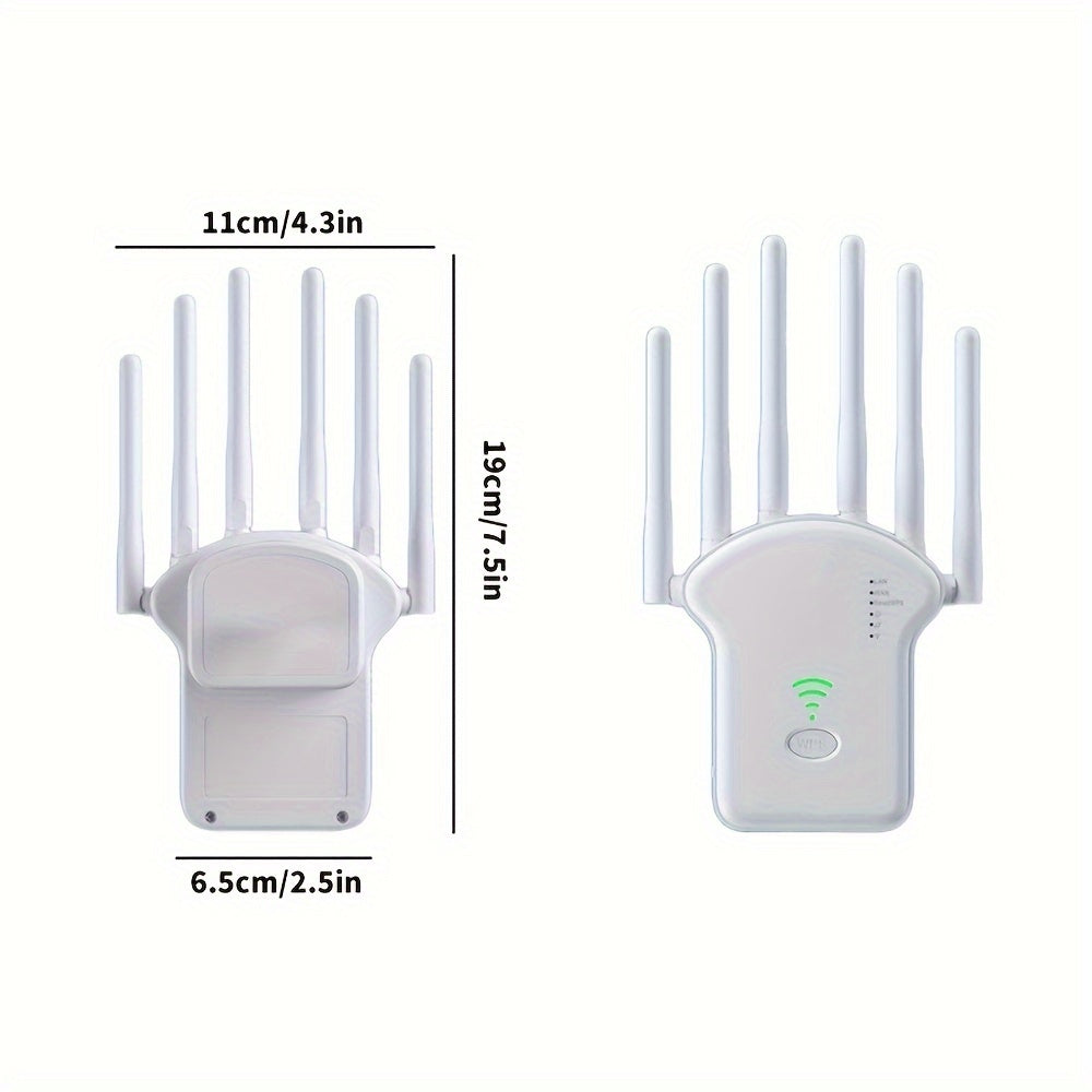 Dual-Band Wi-Fi Repeater 1200 Mbps Long Range 6 Antennas Ethernet Port for Home Office