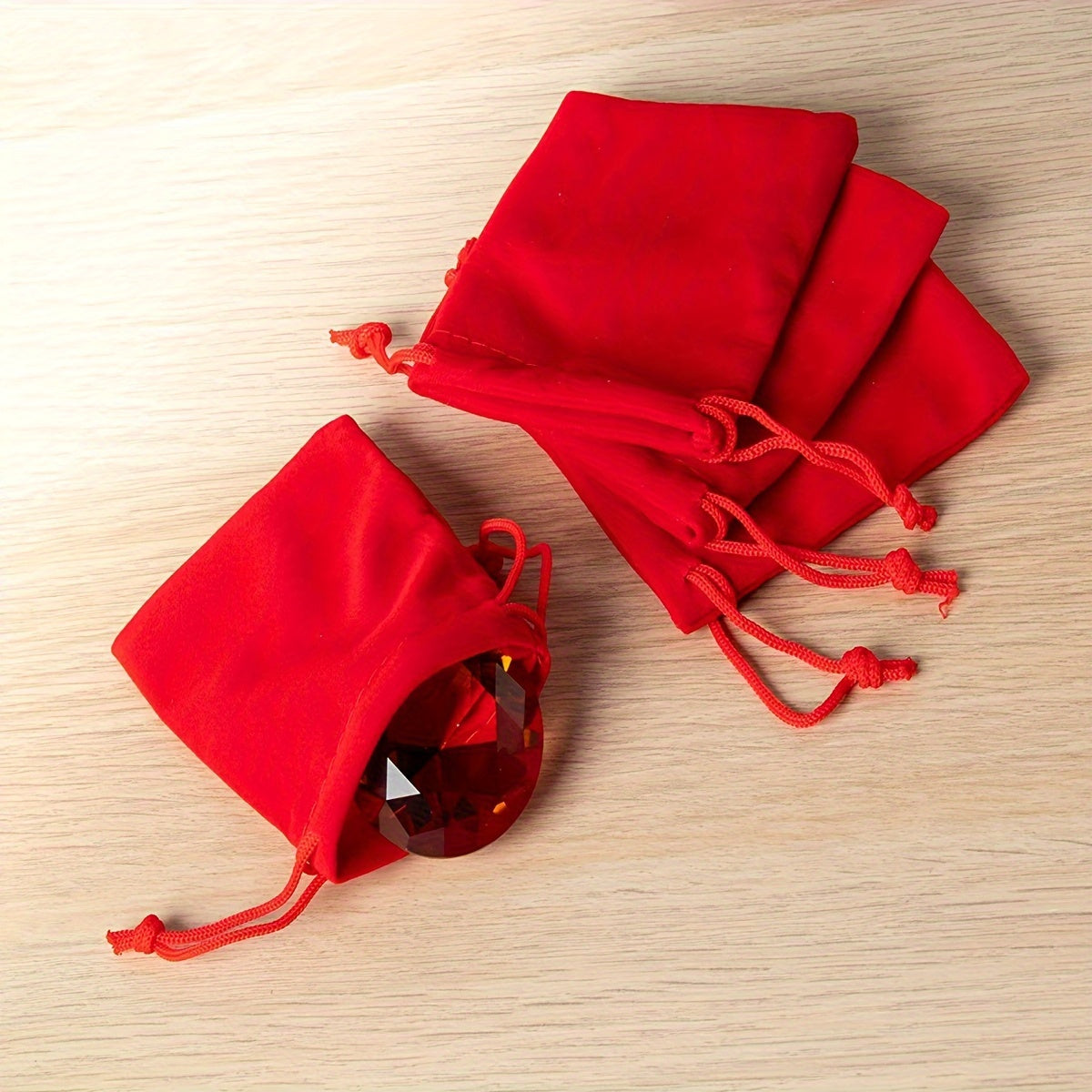 50pcs Red Velvet Drawstring Bags for Wedding Favors Party Gifts Nylon Durable 6.99x8.99cm 8.99x11.99cm