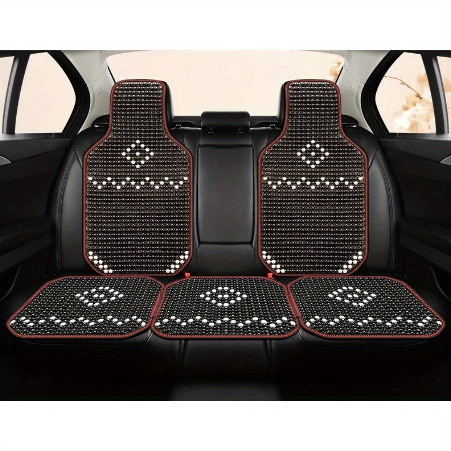 Summer Breathable Wooden Bead Car Seat Cushion Set for Eado CS35 CS55 CS75 Plus