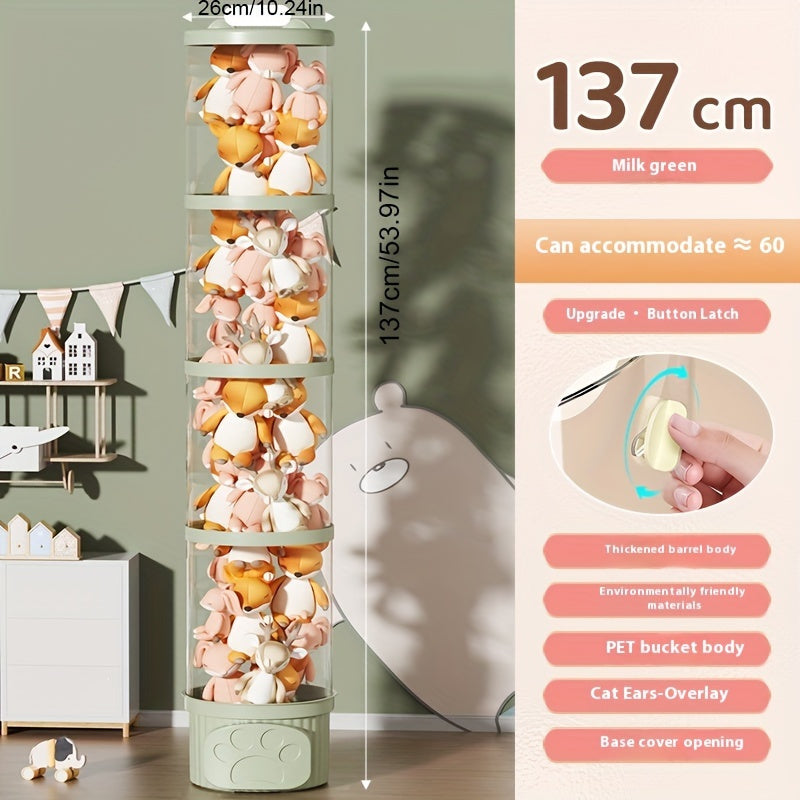 Qizil va plush o'yinchoqlar uchun ko'p funksiyali shaffof tashkilotchisi, suv o'tkazmaydigan dumaloq dizayni va qopqog'i bilan. Rojdestvo va Yangi yil uchun sovg'a berish uchun ideal, plastik materialdan tayyorlangan.