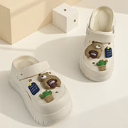 Women’s EVA Platform Sneakers with Bear Coffee Design Non-Slip Comfortable