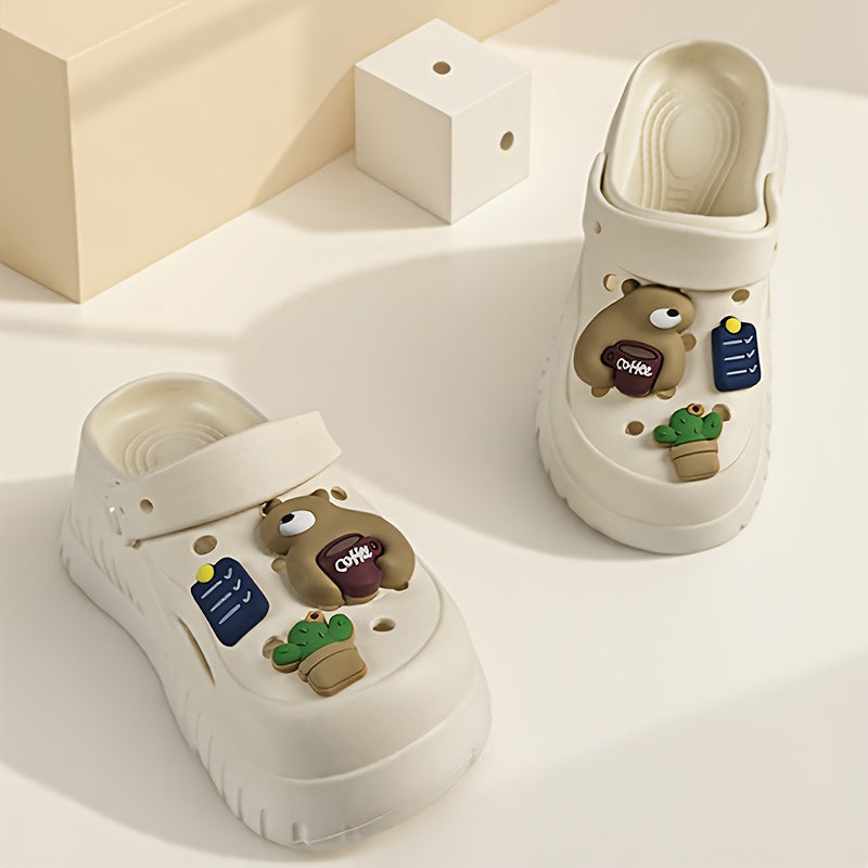 Women’s EVA Platform Sneakers with Bear Coffee Design Non-Slip Comfortable