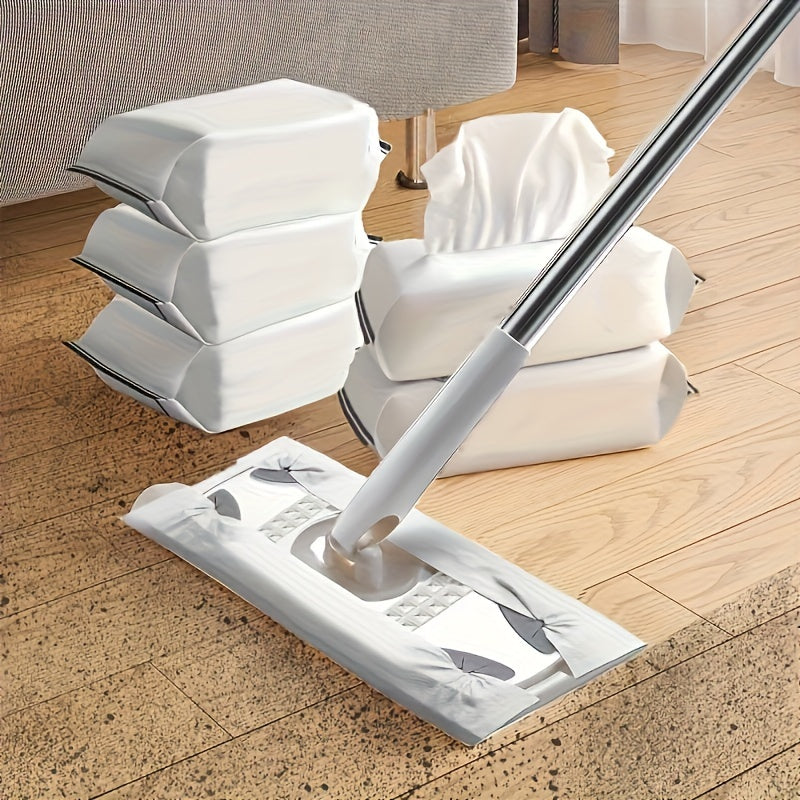 Stainless Steel Wet Dry Mop Set with Disposable Pads, Foldable Handle for Floor Cleaning
