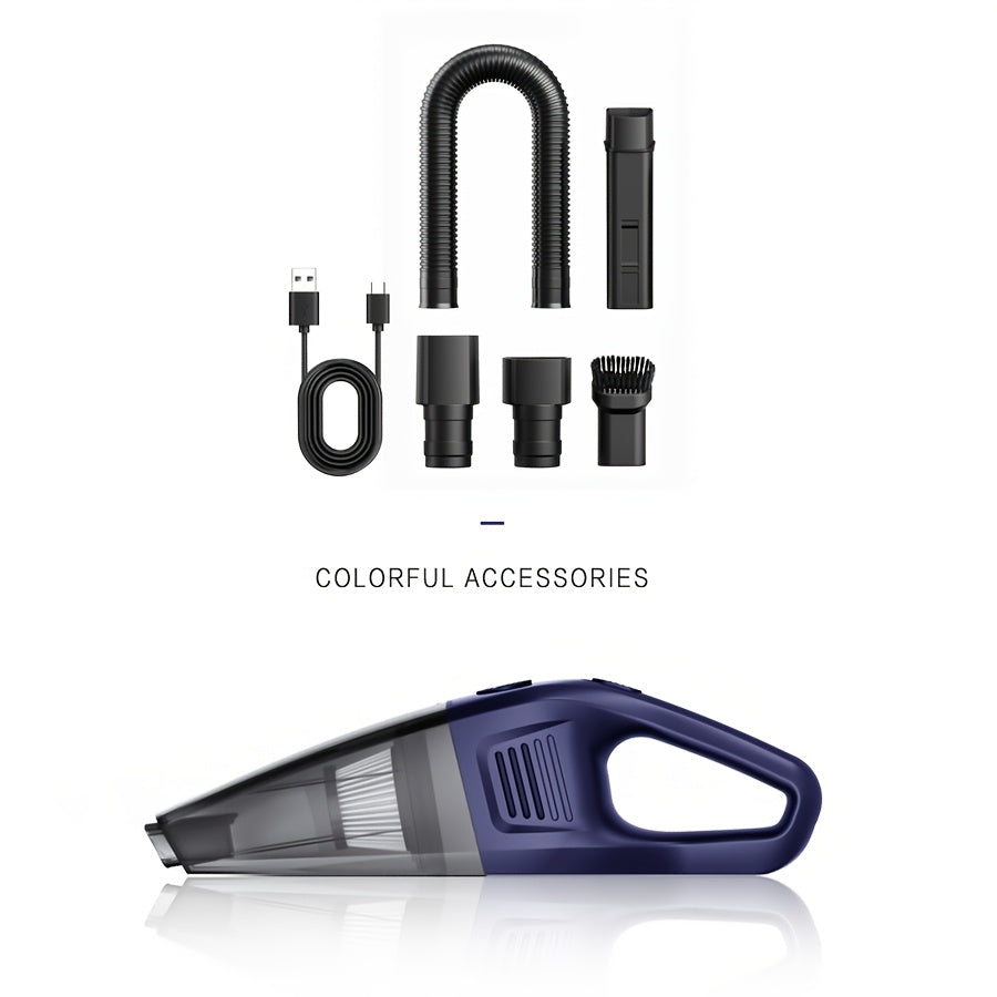 Uy, avtomobil va ofisda foydalanish uchun kuchli so'rish quvvatiga ega portativ simsiz changyutgich. USB orqali zaryadlanadigan batareya va tozalash uchun bir nechta aksessuarlar bilan birga keladi.