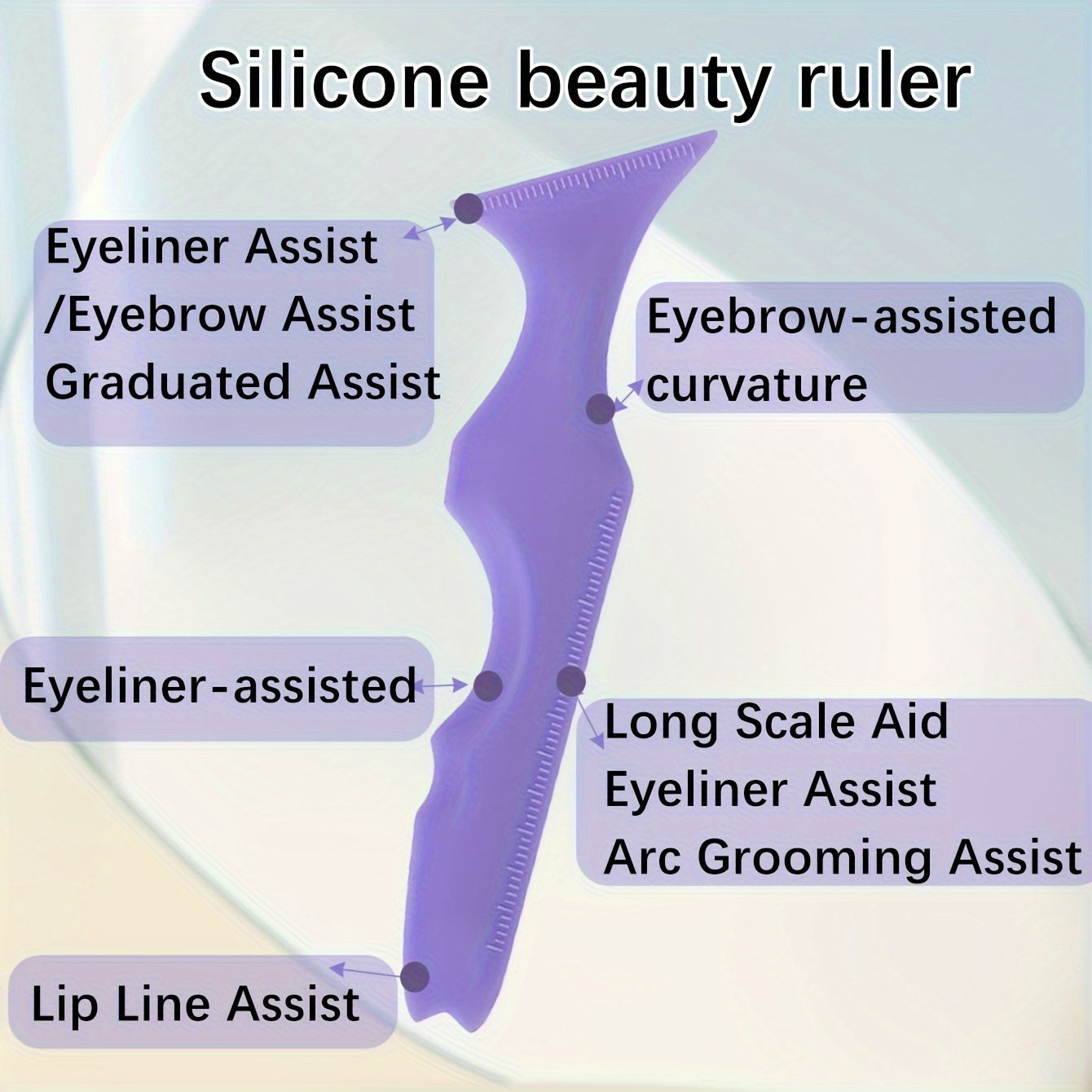 Qayta ishlatiladigan silikon makiyaj qoʻllanmasi, qosh, lab va koʻzoynak uchun