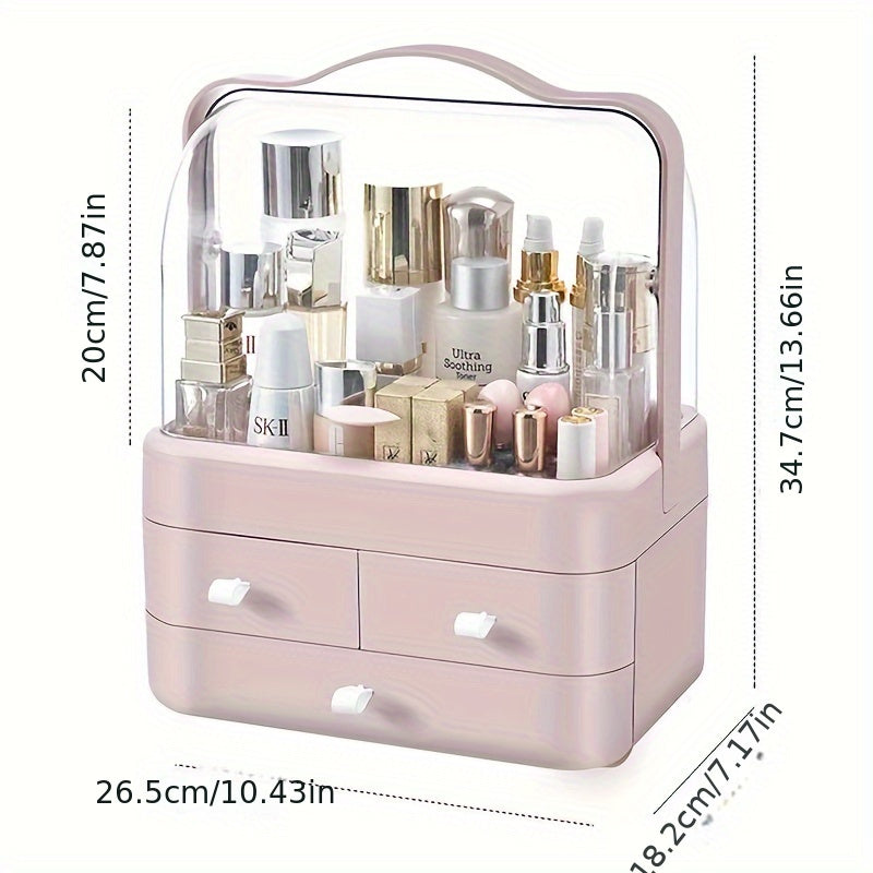 Plastic Cosmetic Organizer with Drawers Portable Vanity Bathroom Storage 26.49x18.21x34.7 cm
