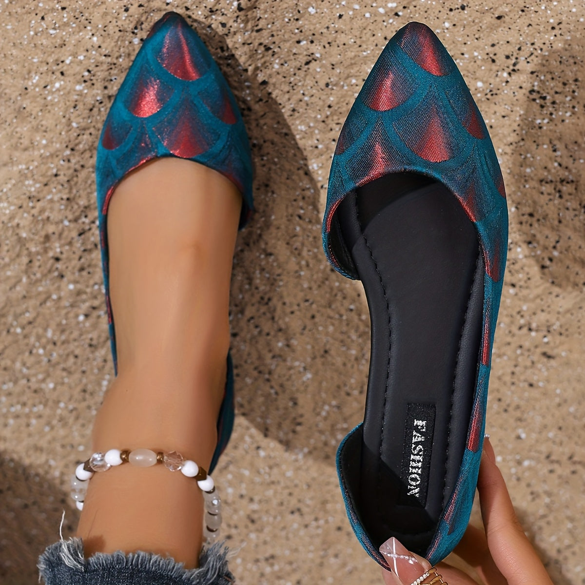 Women's Colorful Flat Shoes Summer Side-Cut Fashion Comfortable