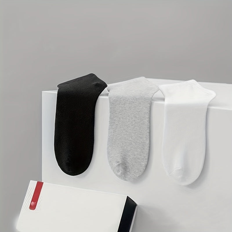 Unisex Low Cut Socks 15 Pairs Lightweight Cotton Blend Solid Color Men Women