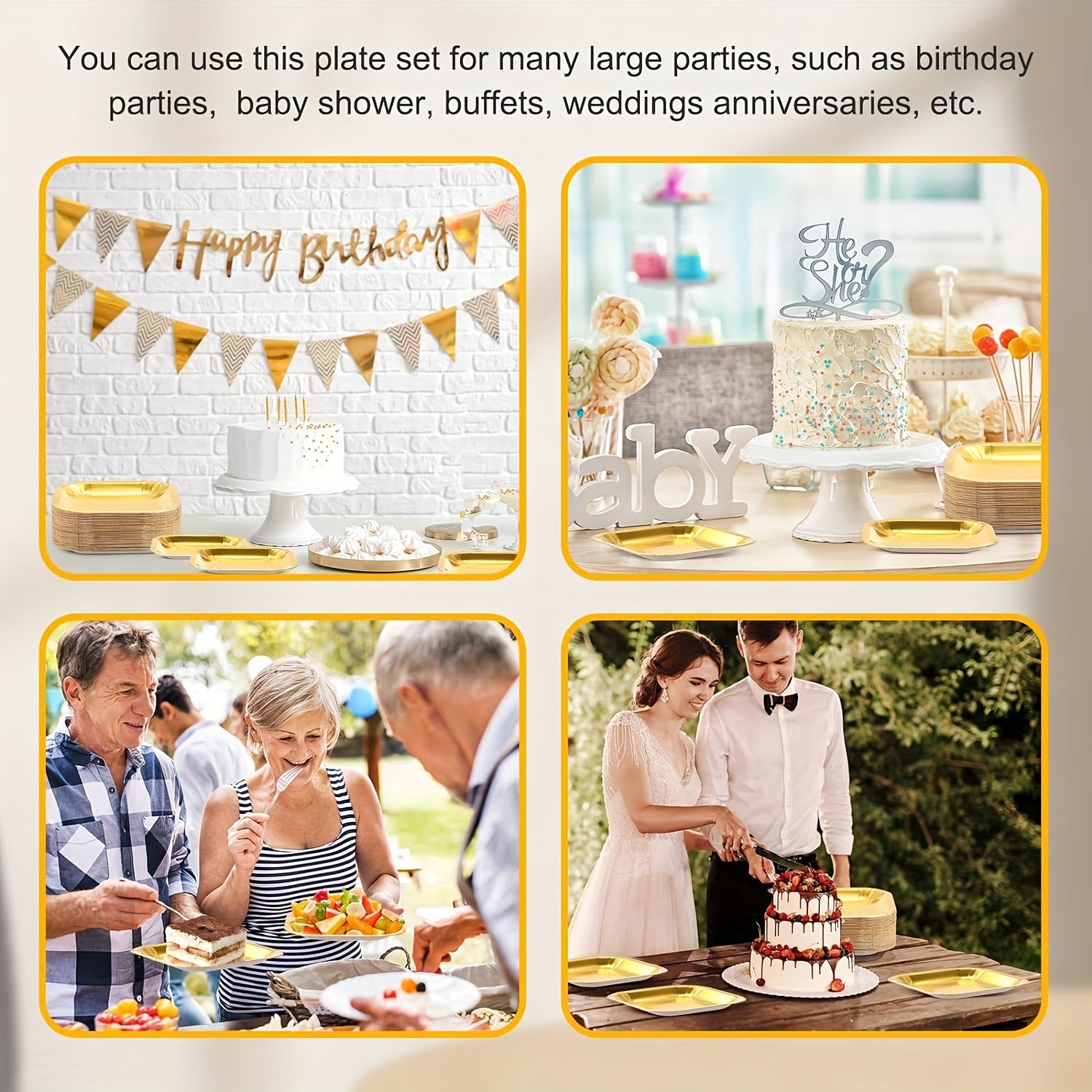 10-Donali Bir Martalik Taqsim Qiladigan Taqsimotlar To'plami, Zarg'aldoq Nuqtalar bilan, Bayramlar va Tadbirlar uchun, Aylana yoki To'rtburchak shaklida