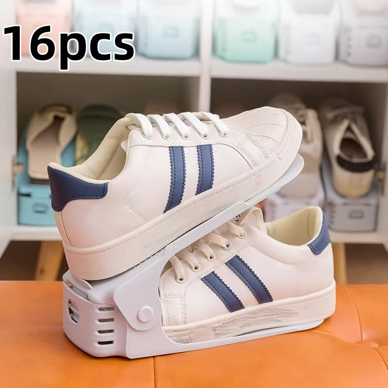 Adjustable Plastic Shoe Rack Space Saving Organizer for Entryway Bedroom Dorm 5 Sizes