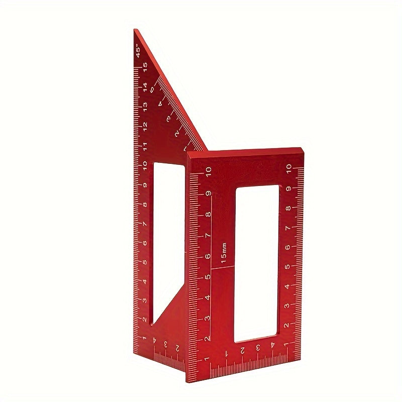 Aluminum Square Ruler for Woodworking 45°/90° Multi-Angle Measuring Tool