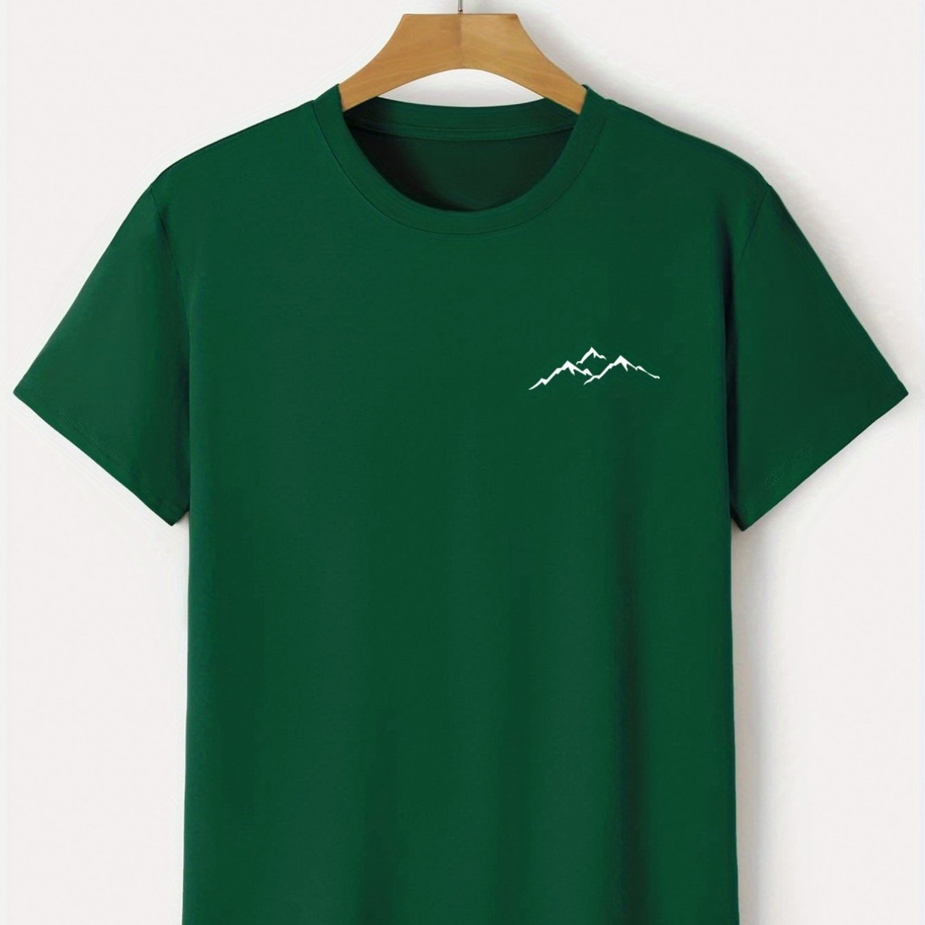 Мужская футболка с крупным принтом, повседневная, из полиэстера, короткий рукав, круглый вырез, лето