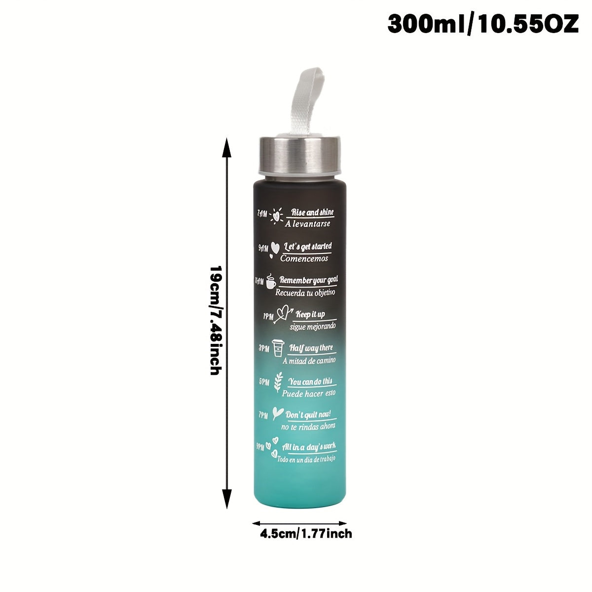 1L Gradient Plastic Water Bottle for Hiking Camping and Backpacking