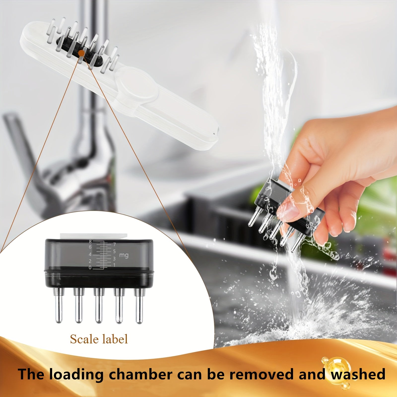 USB Electric Hair Oil Applicator Brush with Light Scalp Massager and Detachable Head Scratcher