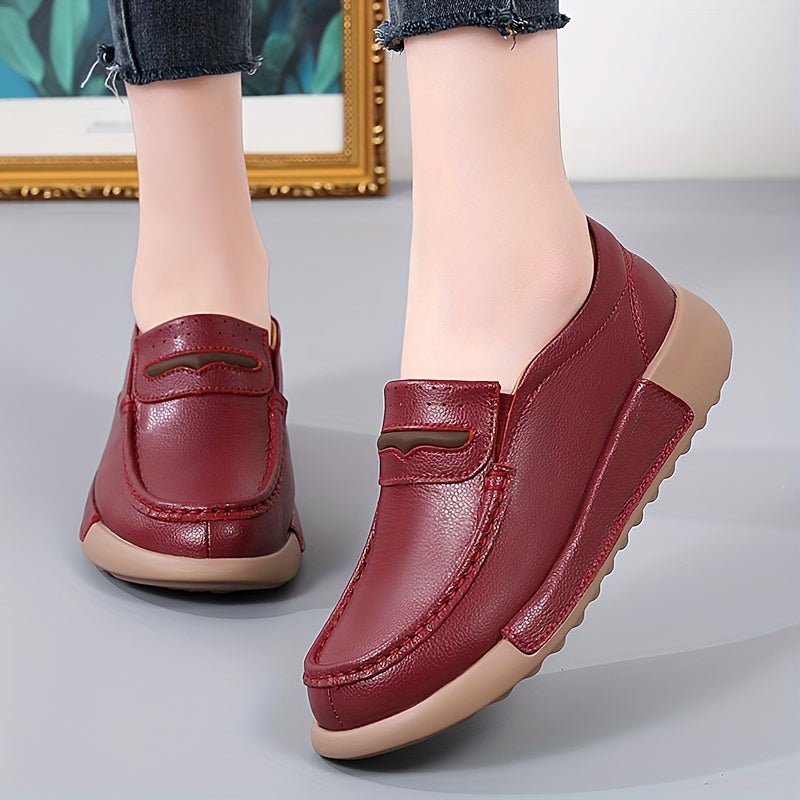 Women's Retro Flat Loafers Slip-On Round Toe All-Match Spring Shoes