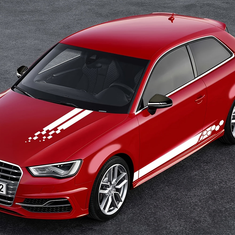 Car Vinyl Hood Stickers Racing Sport Decals Automotive Tuning Stripes Self-Adhesive Glossy