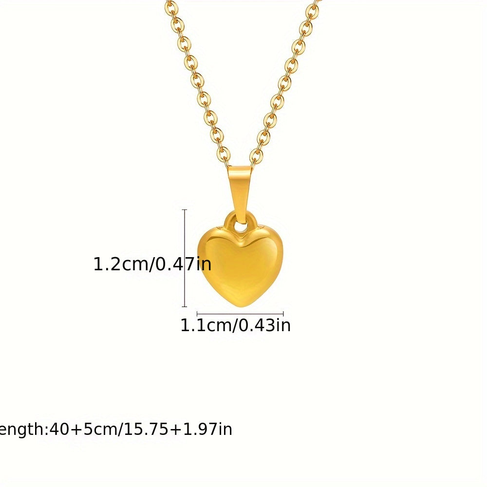 SENLANSP tomonidan Chic Yurak Shaklidagi Nikelga chidamli Zargarlik to'plami - To'liq Stud Teshiklari, Bilaguzuk va Marjon bilan - Har kuni kiyish yoki sovg'a sifatida berish uchun ideal