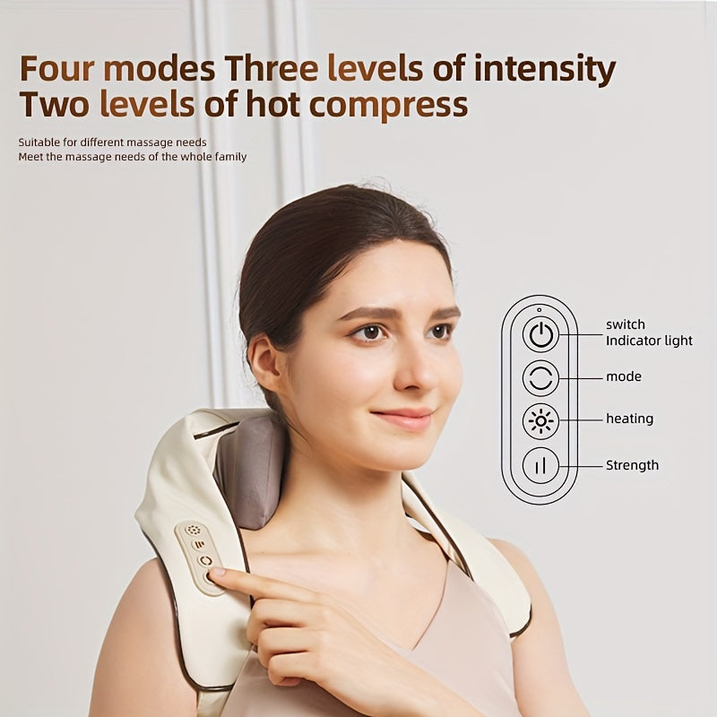 Rechargeable Cordless Electric Massage Pillow for Neck Back Shoulder Heat Kneading