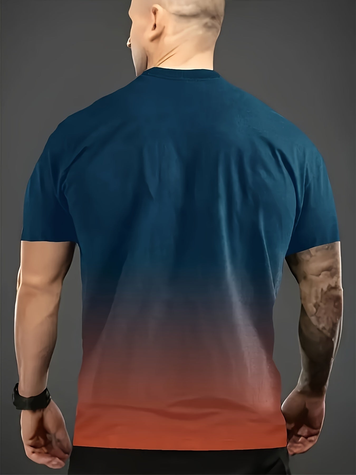 5-Pack Colorful Gradient Short Sleeve Crew Neck T-Shirts for Men Summer Casual Tops