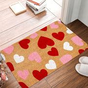 Valentine's Day Heart Door Mat Indoor Outdoor Stain-Resistant Polyester Rug
