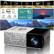 Mini Home Theater Projector for Movies and Games with USB SD Remote