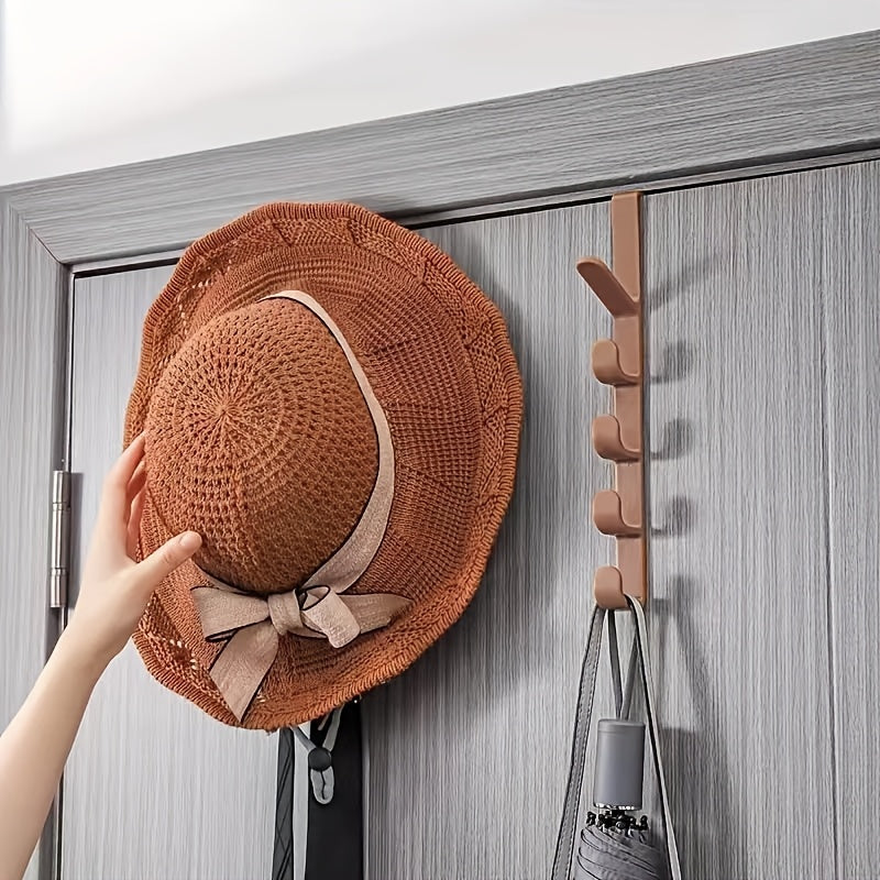 Over-the-Door Hook No-Drill Adhesive Space-Saving Clothes Hat Organizer