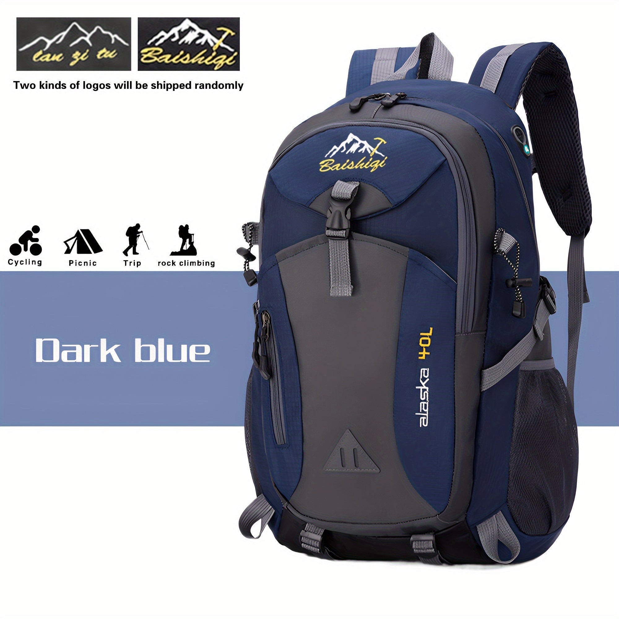 Water-Resistant Polyester Daypack for Hiking Travel and Fitness