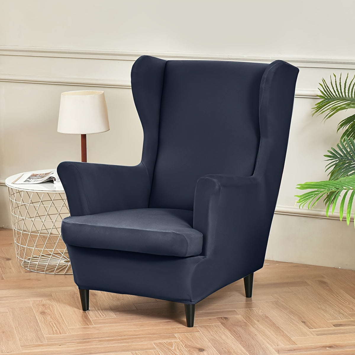 Yumshoq rangli qanot shaklidagi divan qopqog'i uchun yashash xonasi va yotoq xonasi