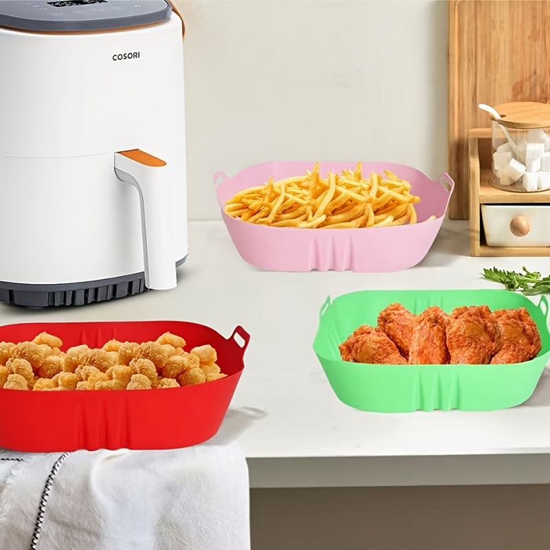 Square Silicone Air Fryer Liner 8 Inch Reusable Food-Safe for 4-7 Qt Ovens