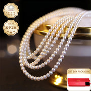 Vintage Freshwater Pearl Necklace for Women 3-4mm S925 Silver June Birthstone Gift
