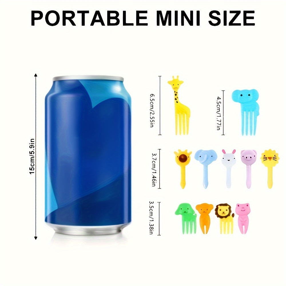 40-Pack Mini Cartoon Fruit and Animal Cake Decoration Picks