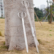 Stainless Steel Tongs with Non-Slip Head, Extended Handle, Wide Grip for Kitchen Camping and Garbage