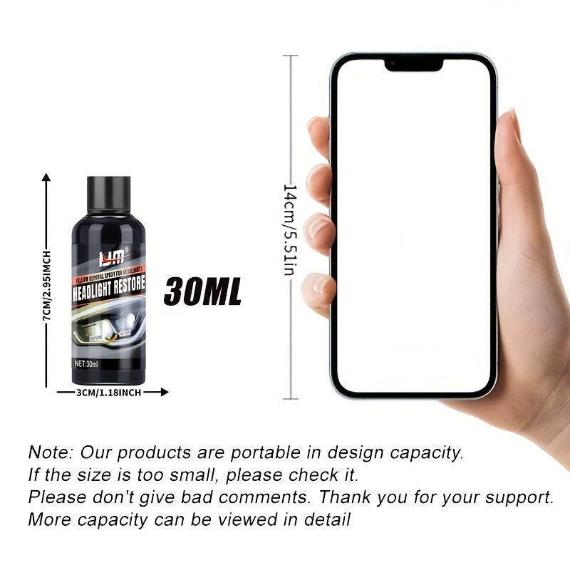 Kit de reparación de faros de coche - Crema pulidora para lentes opacos, amarillentos y oxidados