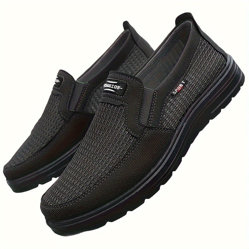 Мужские легкие повседневные кроссовки-слипоны с нескользящими резиновыми подошвами
