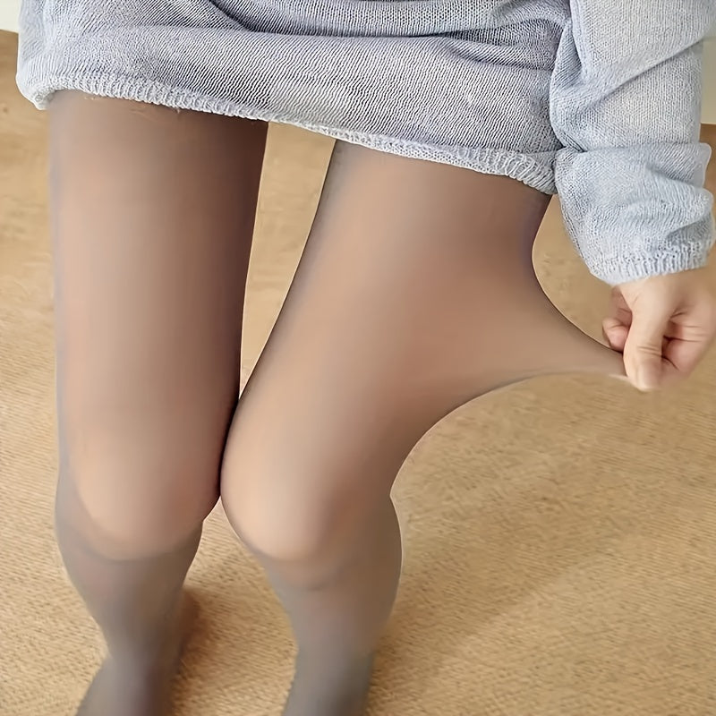 Leggings sólidos de punto elástico para mujer para otoño e invierno de cintura alta