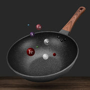 Green Cast Iron Non-Stick Frying Pan 1-Piece Smokeless Induction Gas Compatible