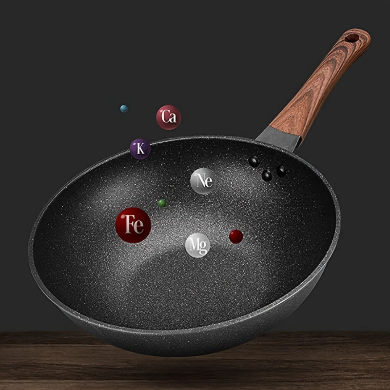 Green Cast Iron Non-Stick Frying Pan 1-Piece Smokeless Induction Gas Compatible