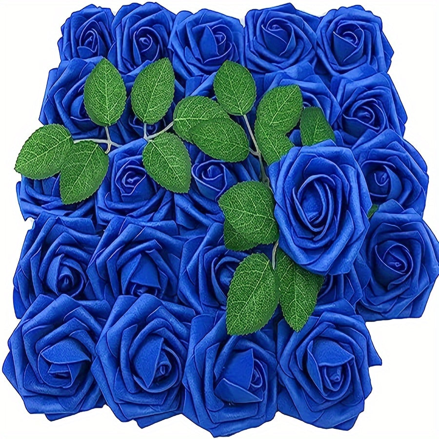 Artificial Roses with Stems 25 Pack for Wedding Bouquets and Home Decor