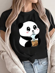 Women's Loose Large Size T-Shirt Spring Summer Short Sleeve Casual Breathable Fabric