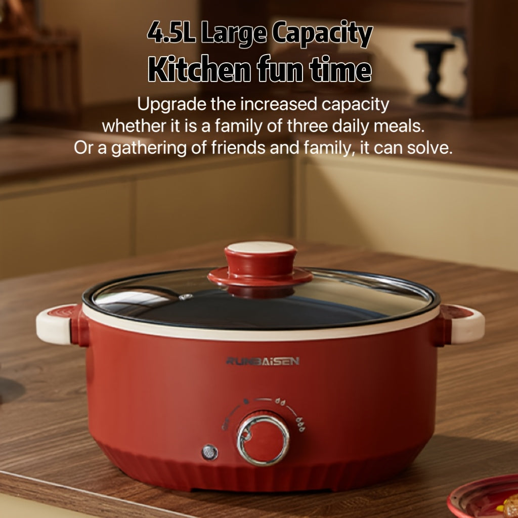 28cm elektr oshpazlik qozoni uy uchun, yopishqoq bo'lmagan, tez qizdirish, oson boshqarish