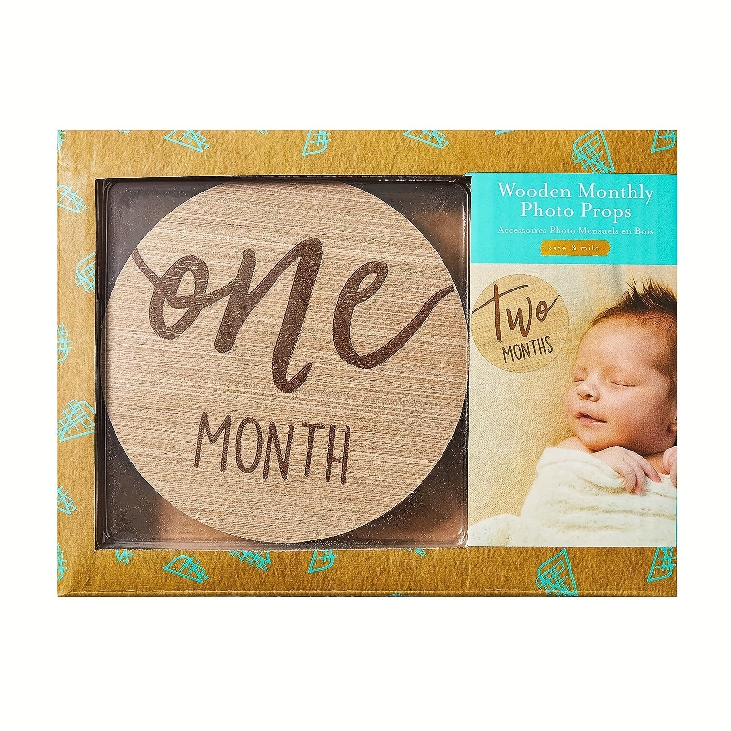 Set of 6 Monthly Milestone Cards for Baby Growth Tracking Double-Sided Photo Props