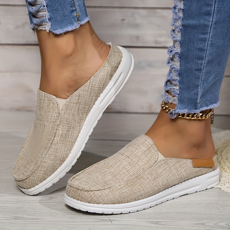 Women's Floral Print Flat Mules, Slip-On Loafers, Lightweight, Casual Shoes