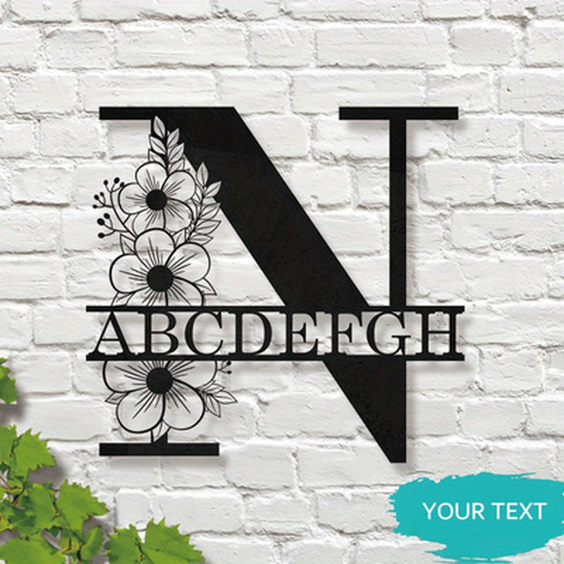 Personalized Floral Name Sign Wall Art for Home Decor and Weddings