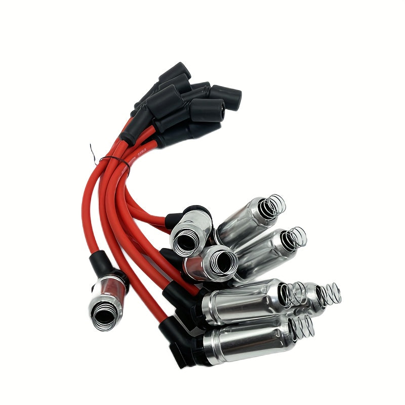 8pcs Spark Plug Wire Kit for Car, Durable Silicone Neon Colors